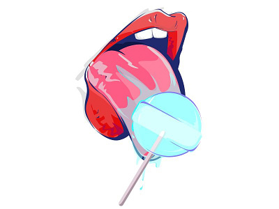 Lollipopcorn illustration caramel cream cupcake donut food icon illustration lips lollipop sweet syrup texture