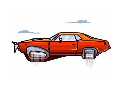 Future Car car clean color fast flat future futuristic illustration racing red simple speed vector