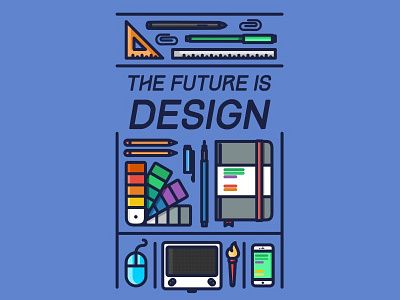 The Future is Design android art book color icon illustration ios notebook outline paper wacom work