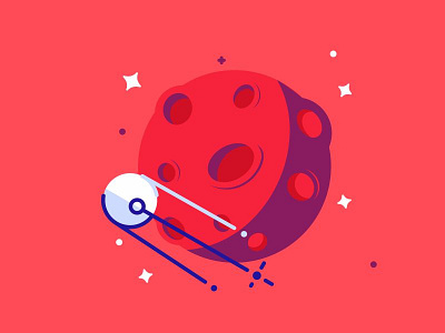 Red Space art astronaut flat icon logo logotype minimal nasa planet space star stars