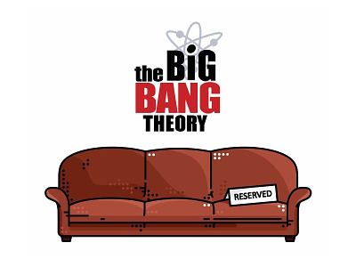 The Big Bang Theory Couch&Logo bbt bed big bang theory characters couch howard illustration koothrappali leonard series sheldon tv