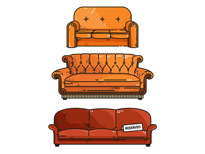 Furniture..:) bbt bed big bang theory characters couch favorite friends illustration series sheldon simpsons tvshow