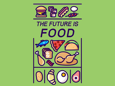 The Future is Food burger clean egg fish flat food icon iconset minimal pizza simple stock