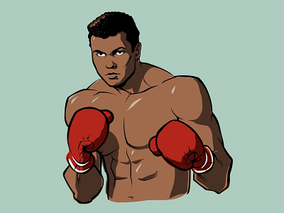 Muhammad Ali boxer design draw graphic icon illustration legends muhammad ali rip wacom