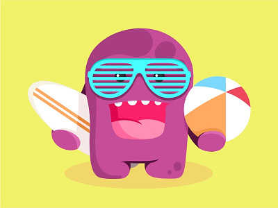 Cute Monster Dribbble contest cute flat illustration miniam monster mule playoff rebound sticker stickers summer