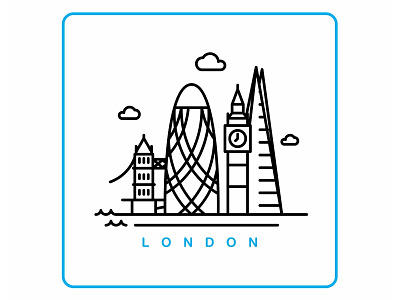 London big ben city landmark line london minimal ondon eye skyline tower bridge vector