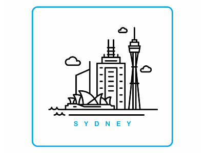 Sydney australia bay boat bridge city icon illustration ocean opera sydney sydney tower vector