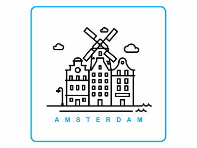 Amsterdam amsterdam bridge building city dropbox europe ferris wheel hamburg illustration travel vector windmill