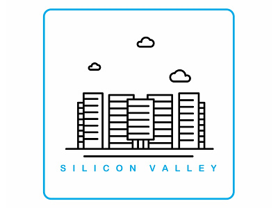 Silicon Valley buildings google kevinmoran oracle robot silicon stanford stroke trees university valley vector