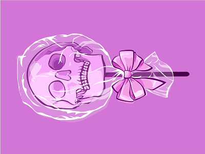 Skull Lollipop candy death food icon illustration lips lollipop pink skull sweet syrup texture