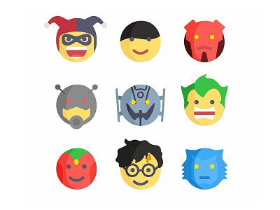 Emoji No.6 animation avenger character design emoji faces flat harry potter illustrator love mad max zombie