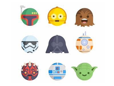 Emoji No.7 boba fett character darth vader emoji face jedi joda sith space star stormtrooper wars