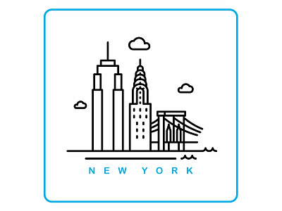 New York bridge brooklyn building city icon illustration landmark new york statue of liberty taxi vector