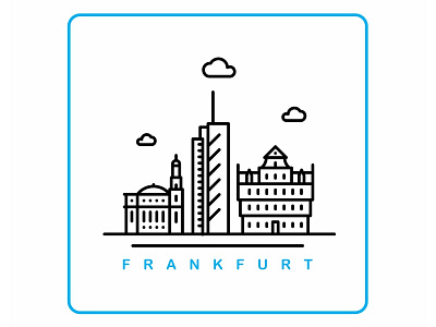 Frankfurt badge building city dribbble frankfurt icon illustration illustration landmark lettering logo mark