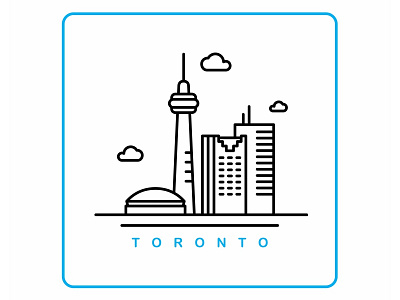 Toronto badge building city dribbble icon illustration illustration landmark lettering logo mark toronto