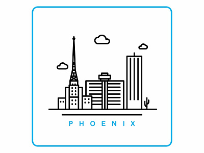 Phoenix cactus construction desert development highway icons illustration people phoenix road vegas