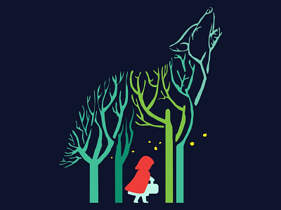 Dark Forest animation concept flat forest game ghosts icon ios monsters night red tree