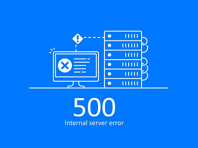 Error 500 Blue 500 500 page app fast header icon illustration image line material server speed
