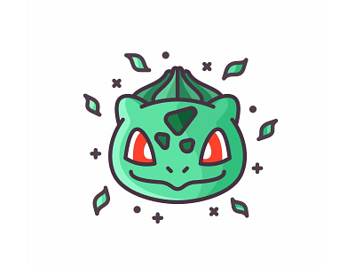 Bulbasaur bulbasaur cute design grass icon iconography illustration leafs line outline pokemon pokemon go