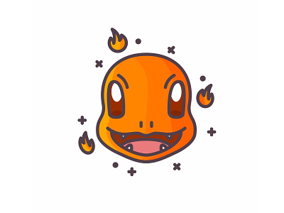 Charmander charmander cute fire icon illustration lightning outline pokeball pokemon pokemon go throw