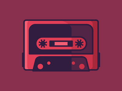 Cassette 90s cassette flat icon illustration mark music old plastic reel retro tape
