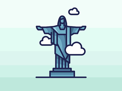Rio De Janeiro Cristo Redentor badge brazil city landmark lettering logo mark medal olympics rio de janerio shoot win