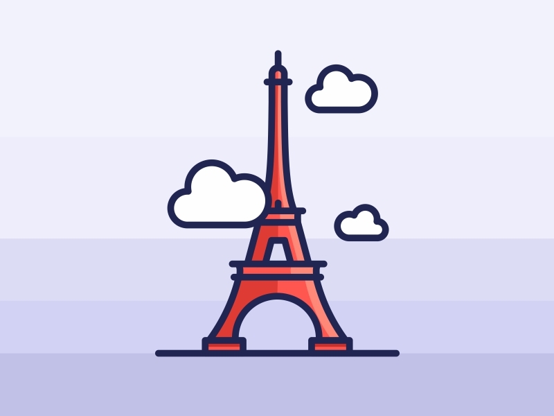 Paris Eiffel Tower buildings eiffel tower france illustration landmark loveparis metal outline paris town vector
