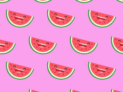 Watermelon Pattern design doodle fruit fun icon illustration pattern poster red summer sweet watermelon