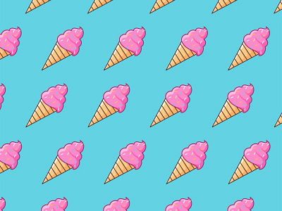 Icecream Pattern app icon cone cream design doodle icecream icon illustration pattern poster summer sweet