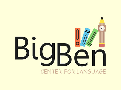 Big Ben Language Center Logo academy bigben book clock colors icon landscape language logo london school smart