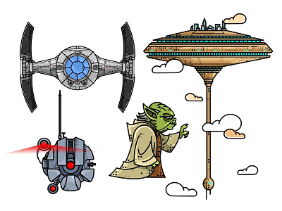 Star Wars set Illustrations