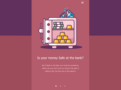 Is Your Money Safe At The Bank? android material design app explainer graphics credit card icons data drawn illustrations finance managment product ios iphone application safe banking icon security payment system signup interaction design subscriptions explanation tour user experience prototype ux ui registration