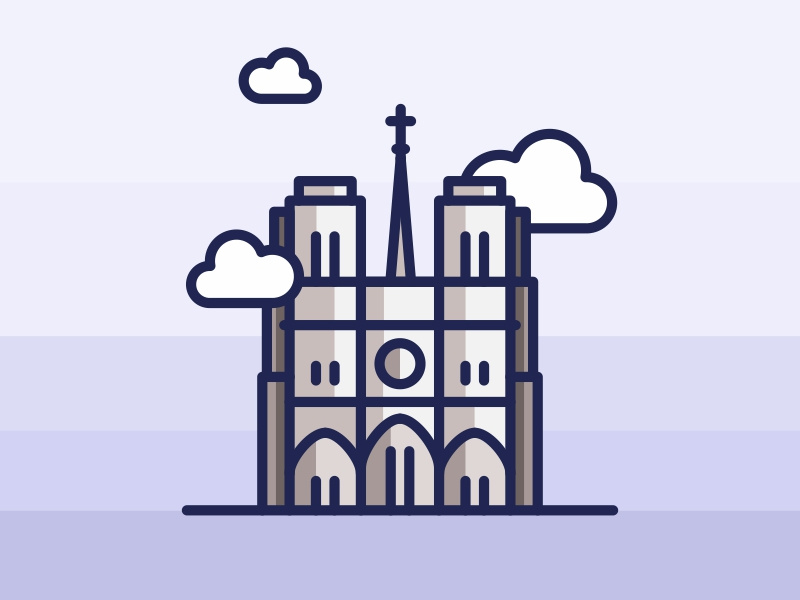 Paris Notre Dame church building icon architecture landmark paris notre dame louvre illustration europe eiffel city