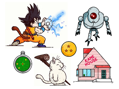 Dragonball Illustrations anime ball character design dragon dragonball goku graphic house icon manga power radar