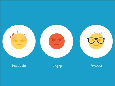 Emoji angry character chat emoji emoticon faces flat focused headache icon illustrator social