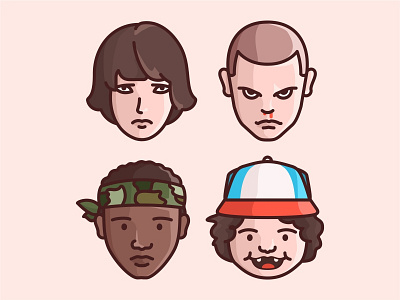 Stranger Things characters 80s dustin eleven elle illustration lucas mike netflix stranger things tvshow