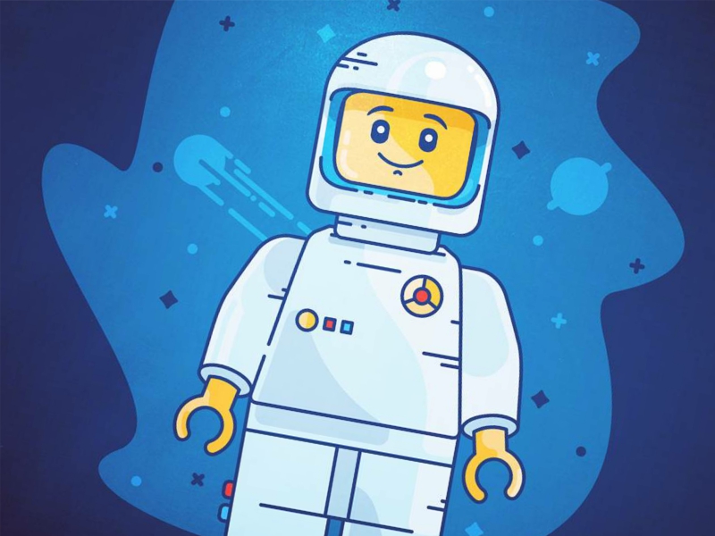 Lego spaceman astronaut badge emoji head icon illustration lego outline smile space spaceman suit