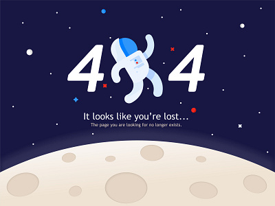 404 Space error 404 astronaut error lost moon planet space spaceship stars ui ux universe website