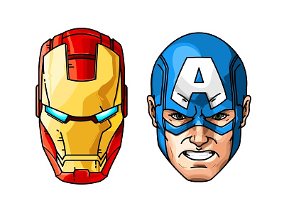 Ironman or Captain America? america avengers captain america character comic head ironman marvel vector