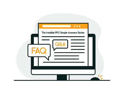 FAQ and Q&A code design development flat icon line monitor news search web work writer