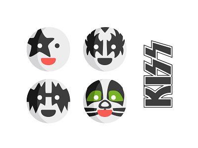 KISS emoji 💋 band character cute emoji emoji set glam heavy metal kiss musician painted rock rockstar