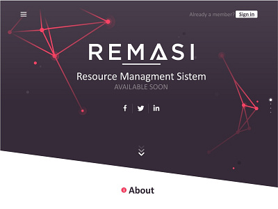 Remasi Webpage clean color flat grid icons illustration landing page layout overview ui web design website
