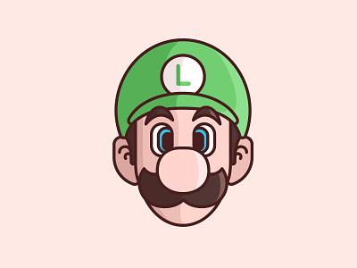 Luigi character design colour cute game icon illustration lines luigi nintendo star super mario vector