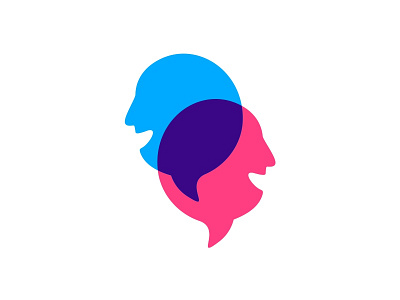 Talk 🗣 avatar bubble chat icon identity illustration logo man mark person talk woman