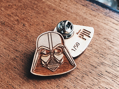 Darth Vader Pin badge darth vader galaxy icon illustration ogue one pin sci fi space spacecraft starwars wood
