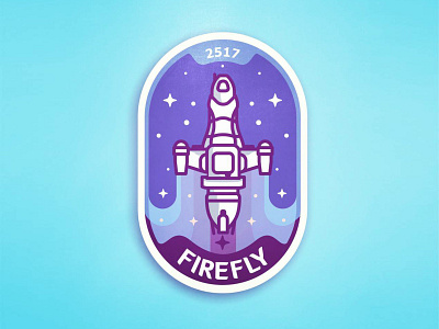 Firefly badge 🏅 badge firefly icon illustration sci fi serenity ship space space ship spacecraft stars