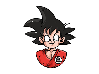 Goku 2d animation anime avatar character cute dragonball goku illustration line smile vector