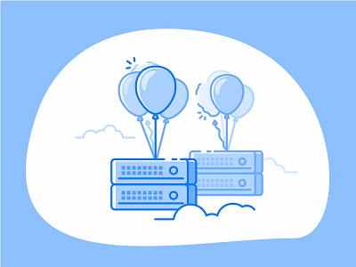 Floating IP 2d address animation app balloon business cloud connect developer ip server traffic