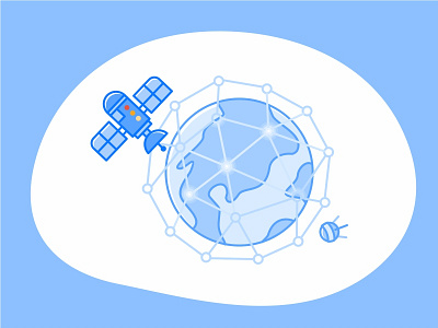 Networking 2d animation api app connect explorations icon illustration networking planet satelit storage