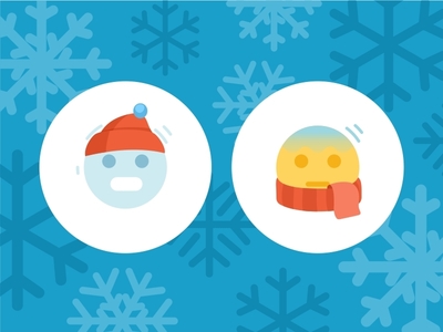 Winter Emoji 2d animation character chilly cold emoji faces flat icon icons illustrator winter
